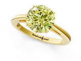 Yellow gold Fancy Yellow Round  Solitaire Diamond Ring with Split Shank and Four-Prong Setting_1
