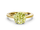 Yellow gold Fancy Yellow Round  Solitaire Diamond Ring with Split Shank and Four-Prong Setting_12