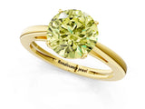 Yellow gold Fancy Yellow Round  Solitaire Diamond Ring with Split Shank and Four-Prong Setting_13
