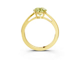 Yellow gold Fancy Yellow Round  Solitaire Diamond Ring with Split Shank and Four-Prong Setting_15