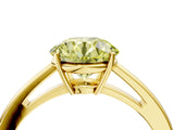 Yellow gold Fancy Yellow Round  Solitaire Diamond Ring with Split Shank and Four-Prong Setting_16