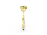 Yellow gold Fancy Yellow Round  Solitaire Diamond Ring with Split Shank and Four-Prong Setting_2