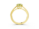 Yellow gold Fancy Yellow Round  Solitaire Diamond Ring with Split Shank and Four-Prong Setting_3