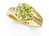 Yellow gold Fancy Yellow Round  Solitaire Diamond Ring with Split Shank and Prong Setting_19