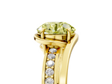 Yellow gold Fancy Yellow Round  Solitaire Diamond Ring with Split Shank and Prong Setting_23