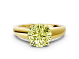 Yellow gold Fancy Yellow Round  Solitaire Diamond Ring with Tapered Band and Four-Prong Setting_29