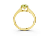 Yellow gold Fancy Yellow Round  Solitaire Diamond Ring with Tapered Band and Four-Prong Setting_32