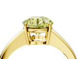 Yellow gold Fancy Yellow Round  Solitaire Diamond Ring with Tapered Band and Four-Prong Setting_33