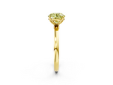 Yellow gold Fancy Yellow Round  Solitaire Diamond Ring with Thin Band and Four-Prong Setting_2