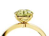 Yellow gold Fancy Yellow Round  Solitaire Diamond Ring with Thin Band and Four-Prong Setting_4