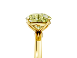 Yellow gold Fancy Yellow Round  Solitaire Diamond Ring with Thin Band and Four-Prong Setting_5