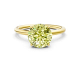 Yellow gold Fancy Yellow Round  Solitaire Diamond Ring with a Classic Band and Four-Prong Setting 1