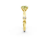 Yellow gold Fancy Yellow Round  Solitaire Diamond Twisted Band with Four-Prong Setting_2