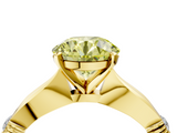 Yellow gold Fancy Yellow Round  Solitaire Diamond Twisted Band with Four-Prong Setting_4
