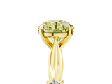 Yellow gold Fancy Yellow Round  Solitaire Diamond Twisted Band with Four-Prong Setting_5