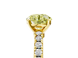 Yellow gold Fancy Yellow Round  Solitaire Diamond with Pavé Band and Four-Prong Setting_5