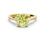 Yellow gold Fancy Yellow Round  Solitaire Engagement Ring with Four-Prong Setting and Classic Band 1