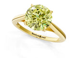 Yellow gold Fancy Yellow Round  Solitaire Engagement Ring with Four-Prong Setting and Classic Band 2