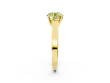 Yellow gold Fancy Yellow Round  Solitaire Engagement Ring with Four-Prong Setting and Tapered Band_5