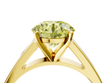 Yellow gold Fancy Yellow Round  Solitaire Engagement Ring with Four-Prong Setting and Tapered Band_7