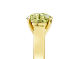 Yellow gold Fancy Yellow Round  Solitaire Engagement Ring with Four-Prong Setting and Tapered Band_8