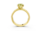 Yellow gold Fancy Yellow Round  Solitaire Engagement Ring with Scrollwork Band and Four-Prong Setting_3