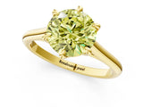 Yellow gold Fancy Yellow Round  Solitaire Engagement Ring with Six-Prong Setting and Classic Band 2