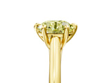 Yellow gold Fancy Yellow Round  Solitaire Engagement Ring with Six-Prong Setting and Classic Band