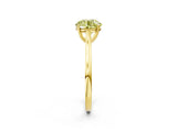 Yellow gold Fancy Yellow Round  Solitaire Heart Prong Engagement Ring with Tapered Band_37
