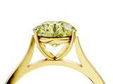 Yellow gold Fancy Yellow Round  Solitaire Heart Prong Engagement Ring with Tapered Band_39