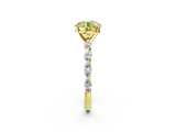 Yellow gold Fancy Yellow Round  Solitaire Marquise Side Stone Prong Setting Ring_2