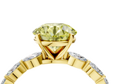 Yellow gold Fancy Yellow Round  Solitaire Marquise Side Stone Prong Setting Ring_4