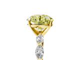 Yellow gold Fancy Yellow Round  Solitaire Marquise Side Stone Prong Setting Ring_5