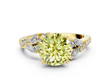 Yellow gold Fancy Yellow Round  Solitaire Marquise Twist Band with Six-Prong Setting