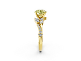 Yellow gold Fancy Yellow Round  Solitaire Marquise Twist Band with Six-Prong Setting_2