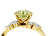 Yellow gold Fancy Yellow Round  Solitaire Marquise Twist Band with Six-Prong Setting_4
