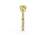 Yellow gold Fancy Yellow Round  Solitaire Pavé Band Prong Setting Ring_2