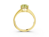 Yellow gold Fancy Yellow Round  Solitaire Pavé Band Prong Setting Ring_3