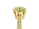 Yellow gold Fancy Yellow Round  Solitaire Pavé Band Prong Setting Ring_5
