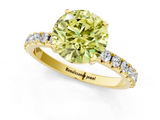Yellow gold Fancy Yellow Round  Solitaire Pavé Band with Four-Prong Setting_1