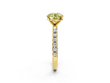 Yellow gold Fancy Yellow Round  Solitaire Pavé Band with Four-Prong Setting_2