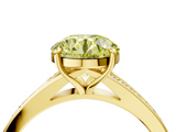Yellow gold Fancy Yellow Round  Solitaire Pavé Band with Four-Prong Setting_37