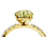 Yellow gold Fancy Yellow Round  Solitaire Pavé Band with Four-Prong Setting_4