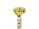 Yellow gold Fancy Yellow Round  Solitaire Pavé Band with Four-Prong Setting_5
