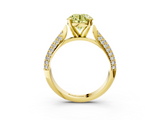 Yellow gold Fancy Yellow Round  Solitaire Pavé Diamond Engagement Ring with Four-Prong Setting_3