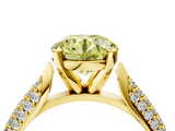 Yellow gold Fancy Yellow Round  Solitaire Pavé Diamond Engagement Ring with Four-Prong Setting_4