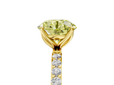 Yellow gold Fancy Yellow Round  Solitaire Pavé Diamond Engagement Ring with Four-Prong Setting_5