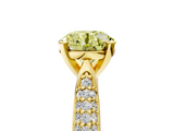 Yellow gold Fancy Yellow Round  Solitaire Pavé Diamond Engagement Ring with Four-Prong Setting_5