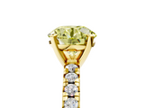 Yellow gold Fancy Yellow Round  Solitaire Pave Diamond Engagement Ring with Four-Prong Setting_5
