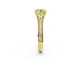 Yellow gold Fancy Yellow Round  Solitaire Pave Split Shank Engagement Ring with Six-Prong Setting_2
